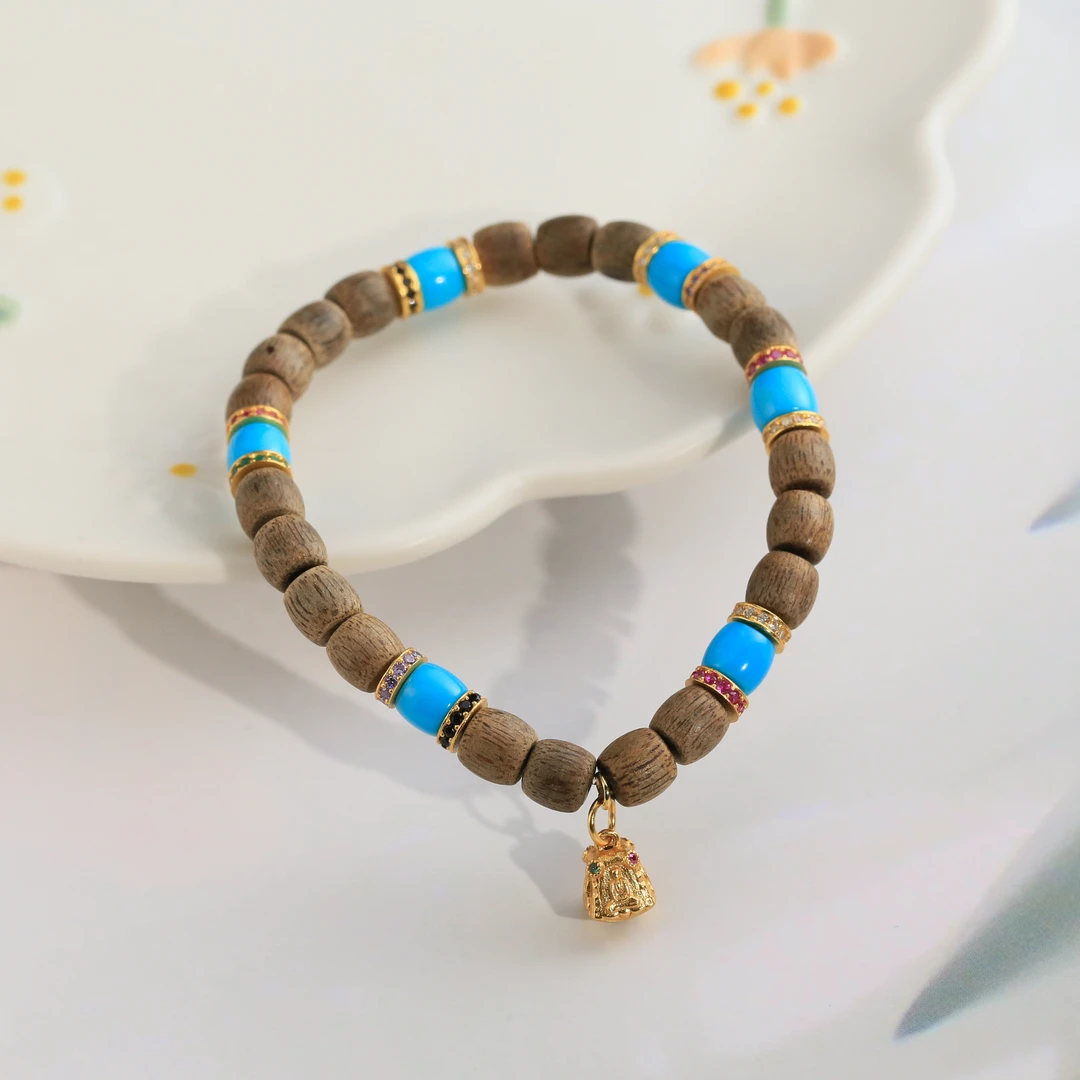 【闫闫专属】安曼博S925沉香美松多彩直切手串 约6mm XZ0071BZ