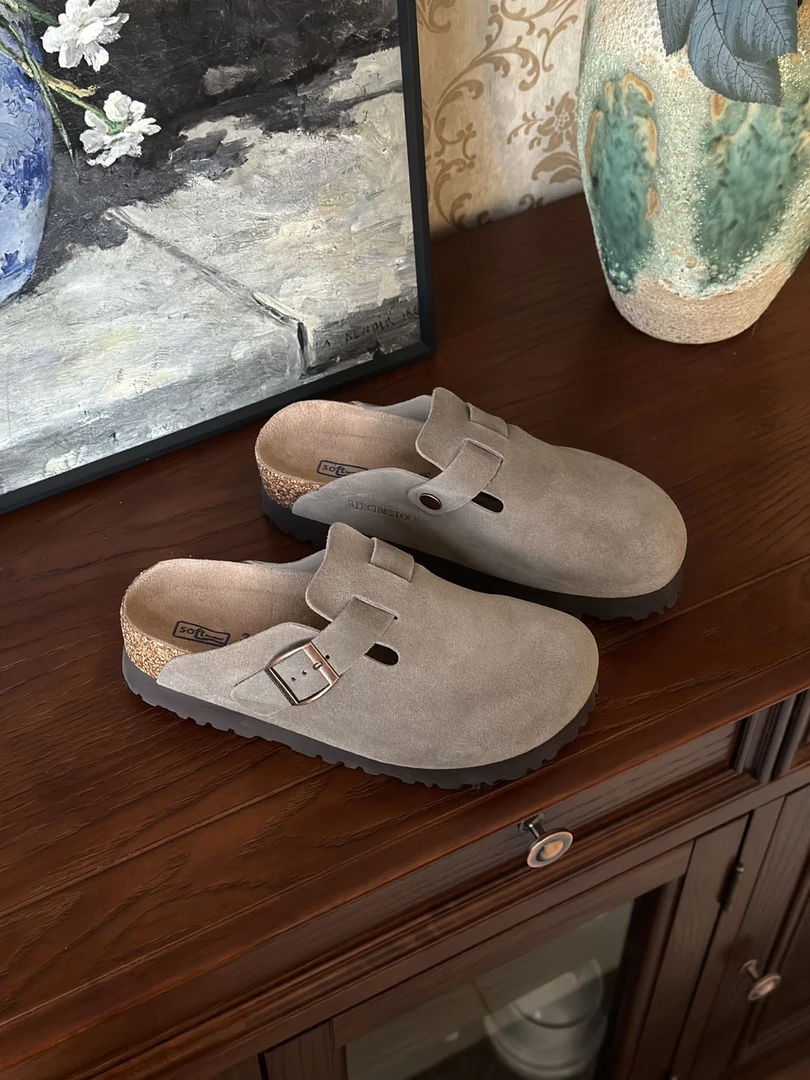 【401-500】5cm半包真牛皮软木底勃肯鞋 断色断码 桑坡直发 时尚