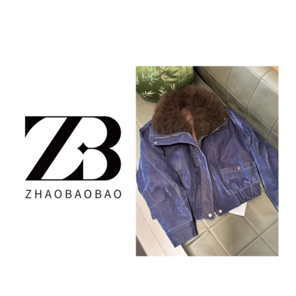 【ZHAOBAOBAO】时尚休闲毛领短款外套