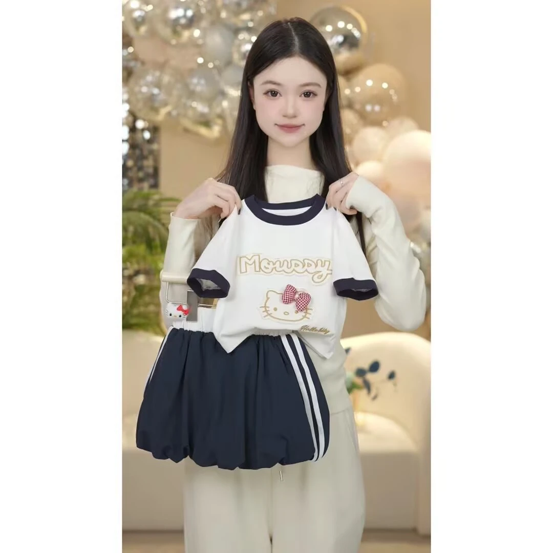 2025新款女童套装韩版儿童洋气时尚复古大童夏季小清新气质套装