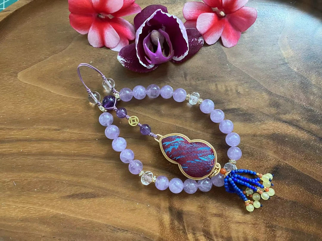 宋锦手工双面小葫芦压襟 手持 （手工制作，默认微瑕疵，不退不换）