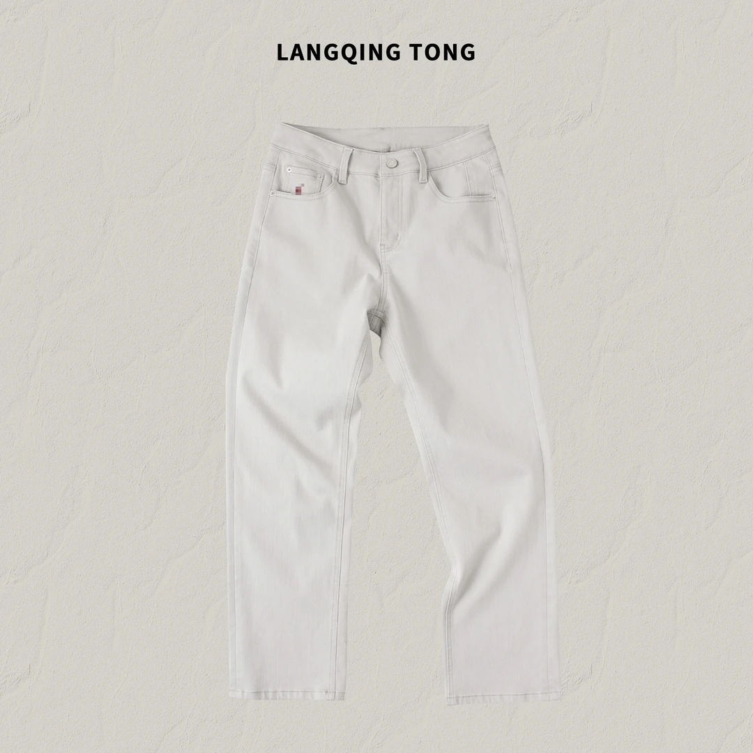 LANGQING 水洗直筒休闲九分牛仔裤46524/46795#