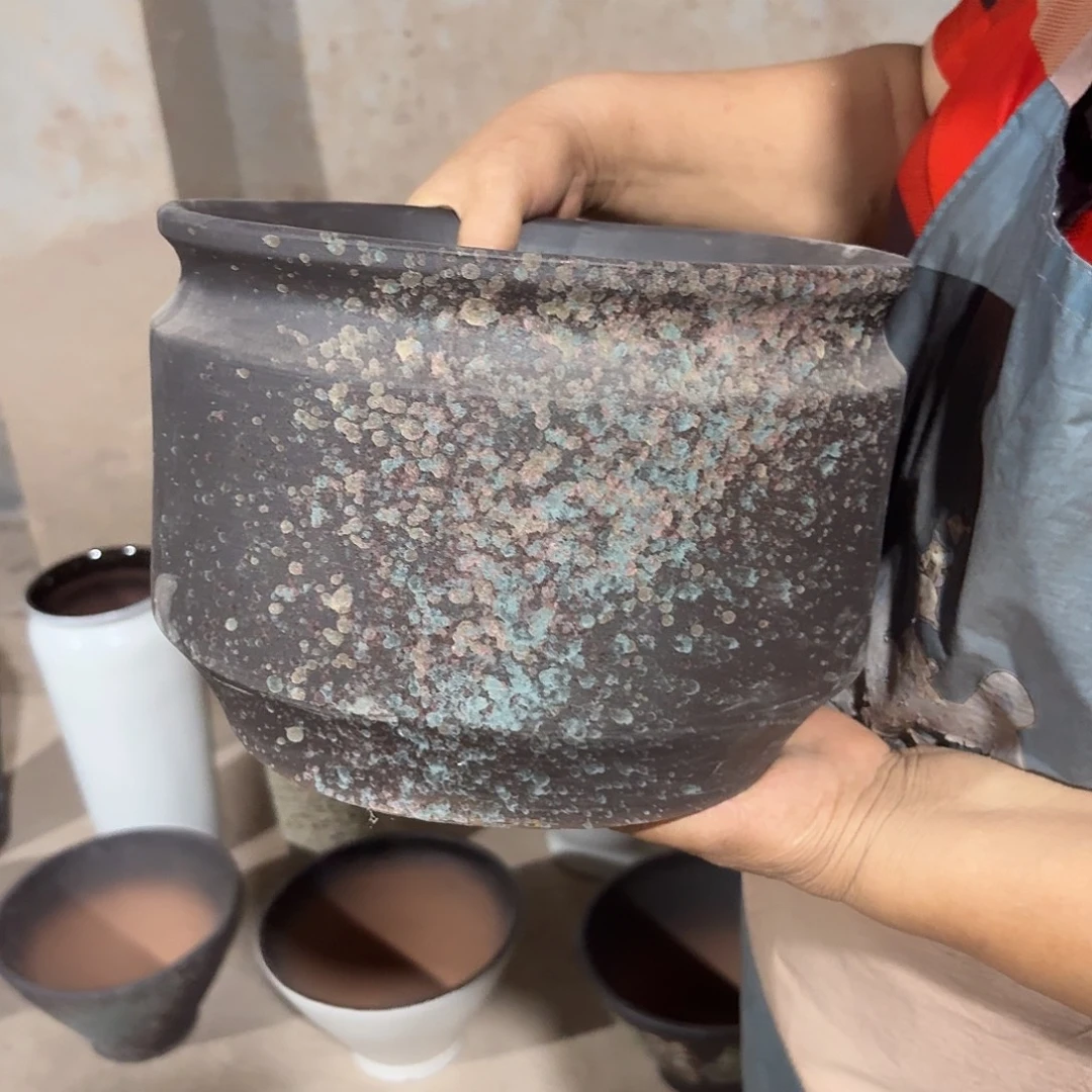 紫砂花盆口25高20