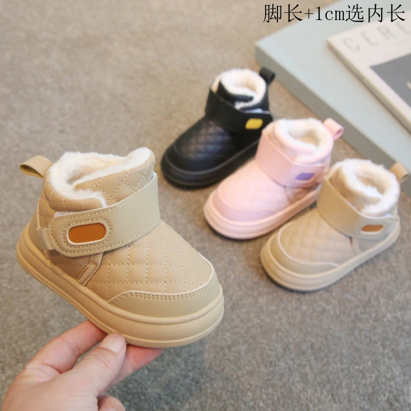 童鞋冬季靴子2025新款儿童雪地靴男女童宝宝鞋低筒短靴加厚防泼水