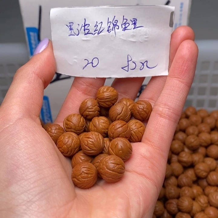 桃核手串11mm左右野生红锦鲤20颗（打孔）