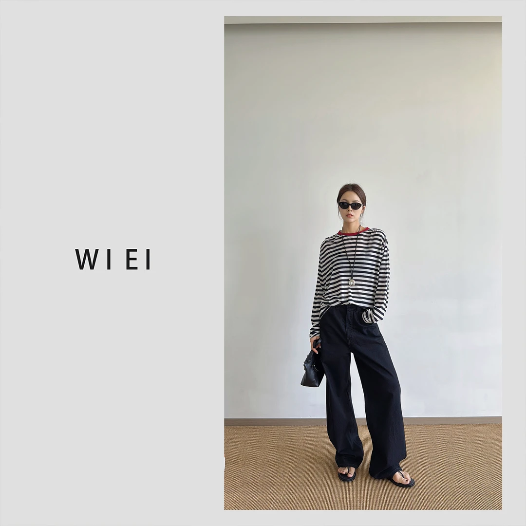 《WI EI》线谱link*莱赛尔混纺 慵懒感 篙级亲肤细腻毛织上衣 23810