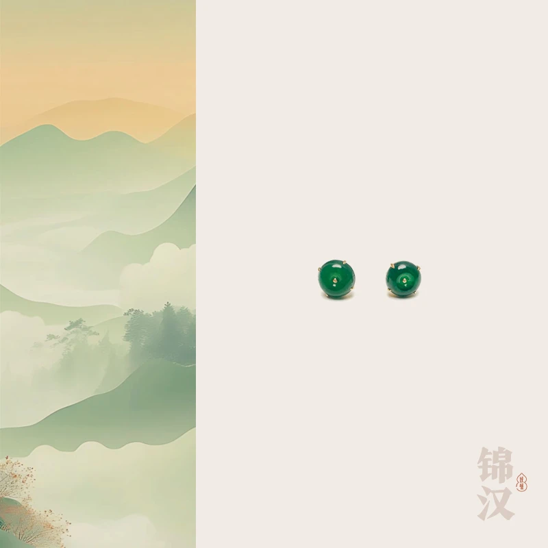 「安」锦汉美学耳饰 翡翠/18K金 24649
