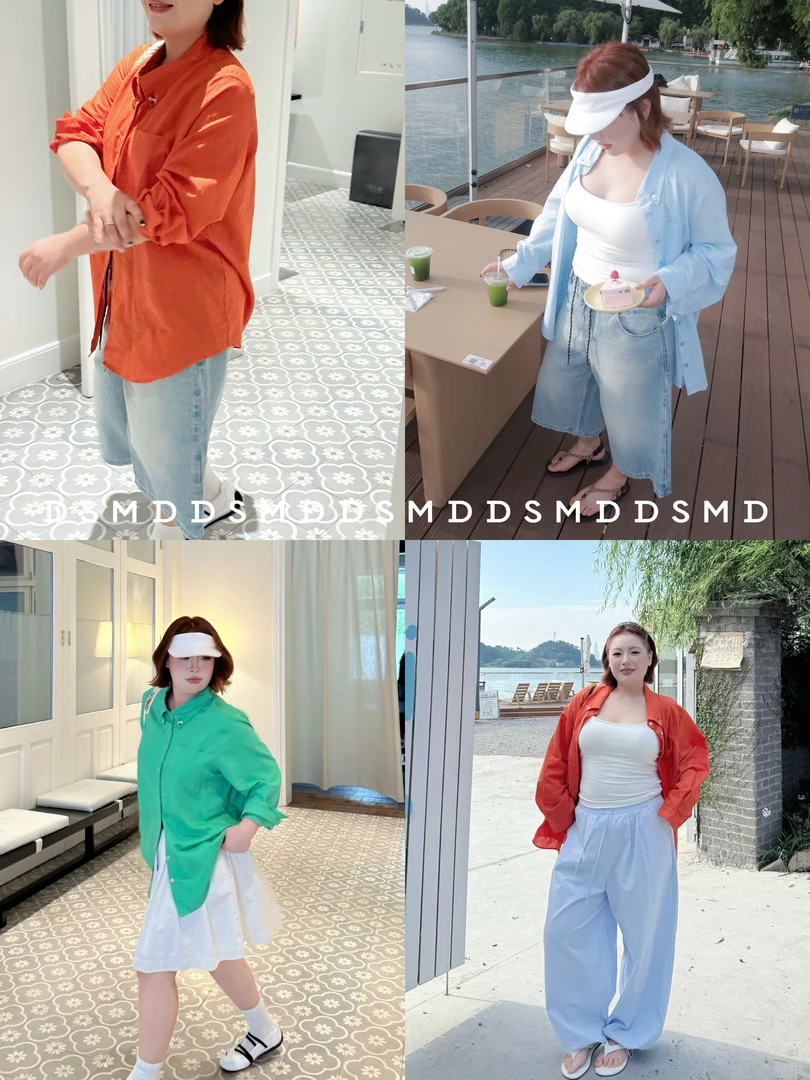 会呼吸的亚麻 | D S M D | 大码亚麻宽松慵懒衬衫