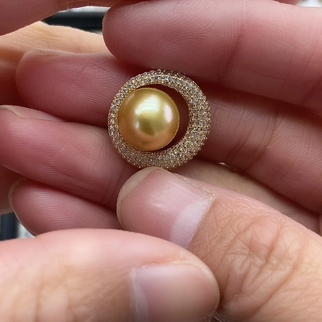 海水珍珠吊坠(不含链)银S925镶嵌