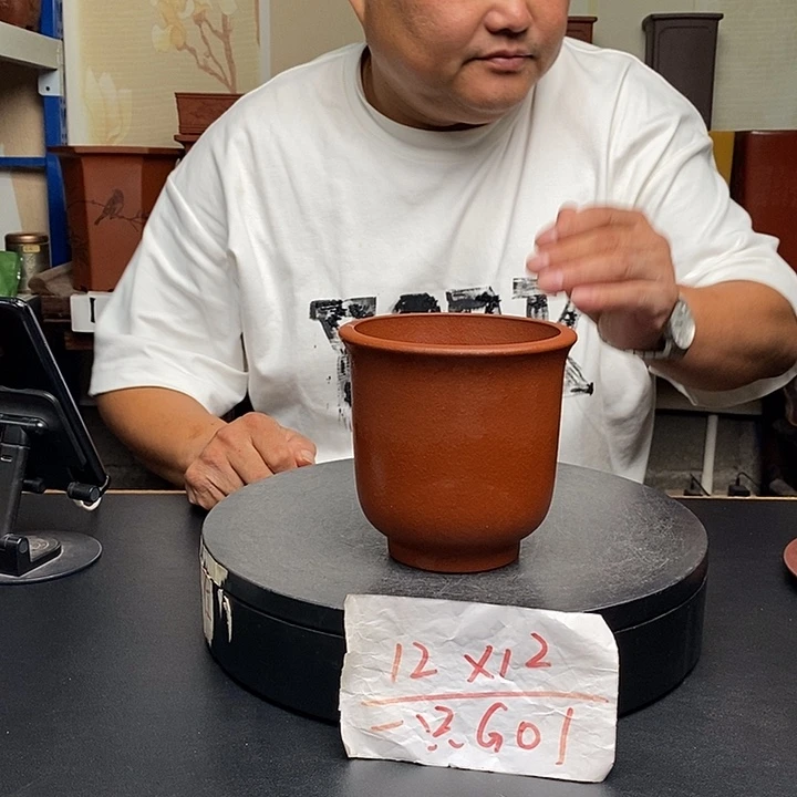 紫砂花盆货号一只G01