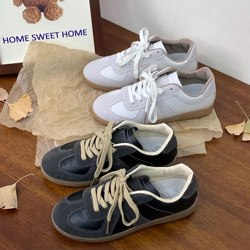 经典复古德训鞋男女款春夏低帮休闲鞋潮流百搭小白鞋平底阿甘鞋