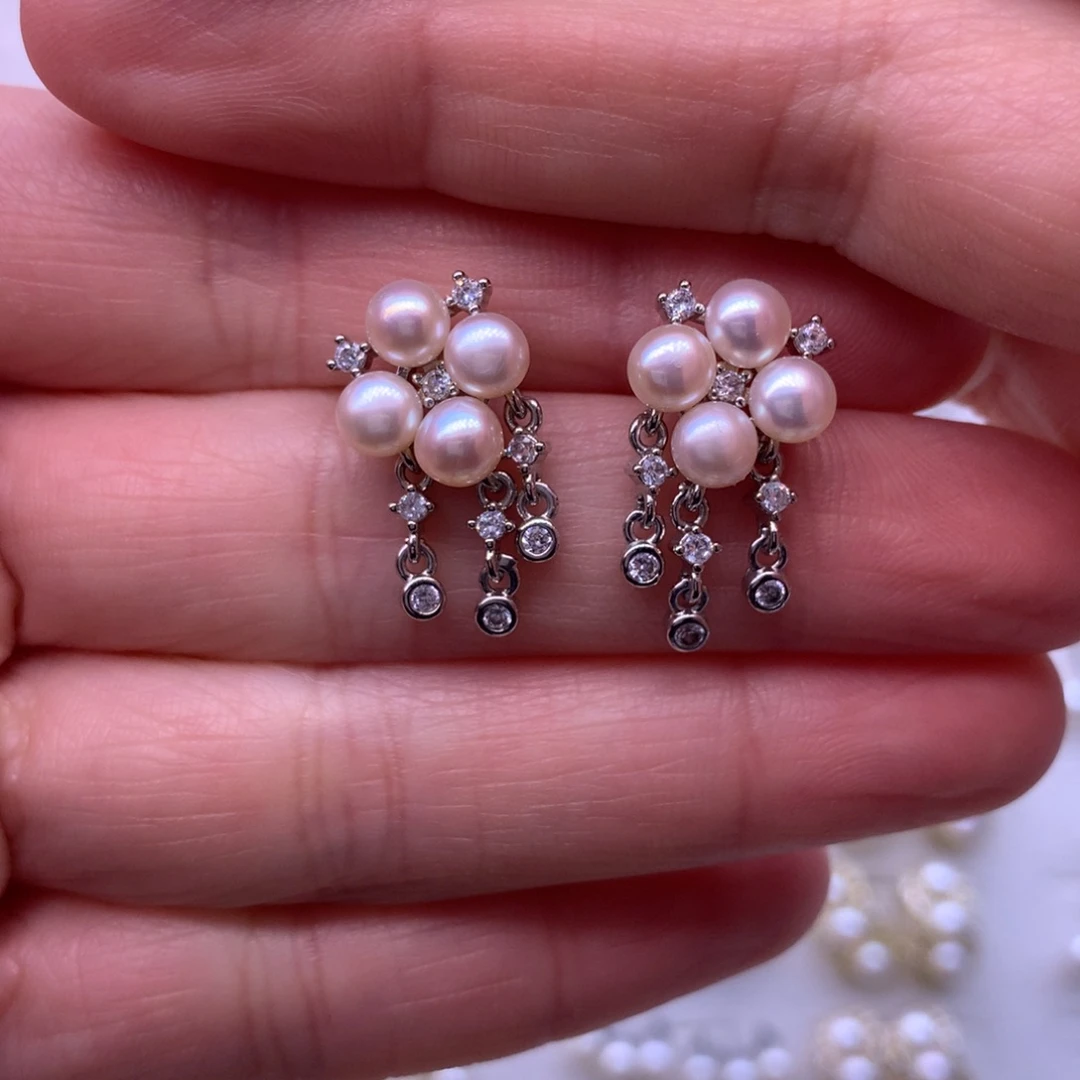 淡水珍珠耳饰合金