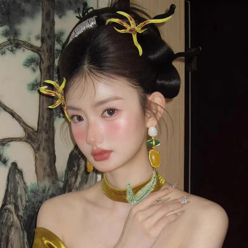 予禧-15366石斛兰木簪新娘饰唯美百搭时尚拍照摄影发饰品