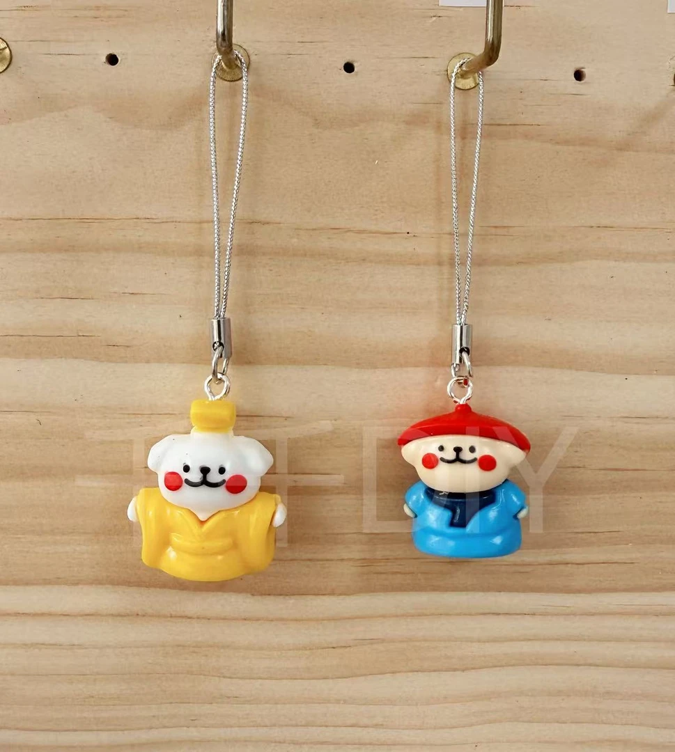 狗皇帝狗太监手机链钥匙扣线条小狗情侣挂坠一对