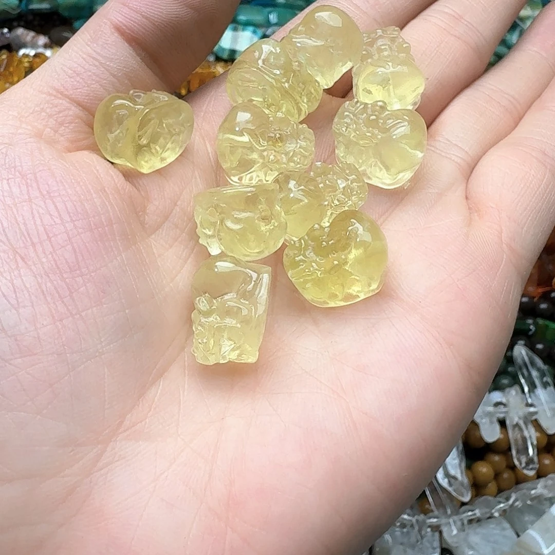 玛瑙/玉髓合金珠宝半成品一颗13x17m柠檬晶貔貅