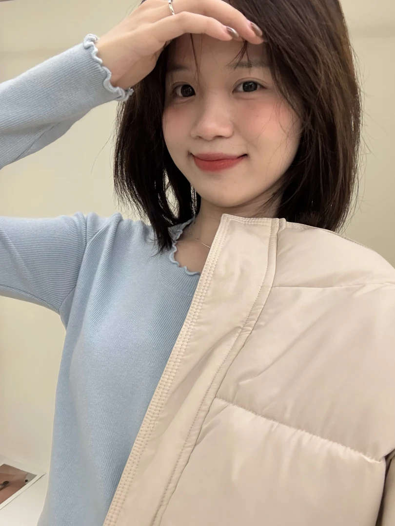 JUNXI（1120#）韩系温柔风木耳边羊毛针织衫