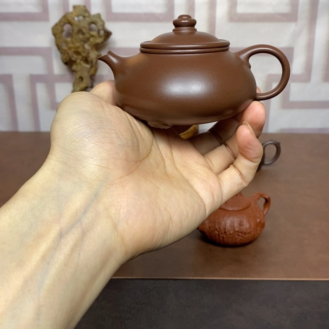 茶壶紫砂紫砂茶具老紫泥太极寒江