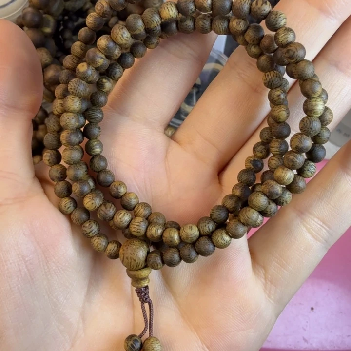 沉香碎屑沉香莺歌绿奇楠04圆珠多圈5.9克