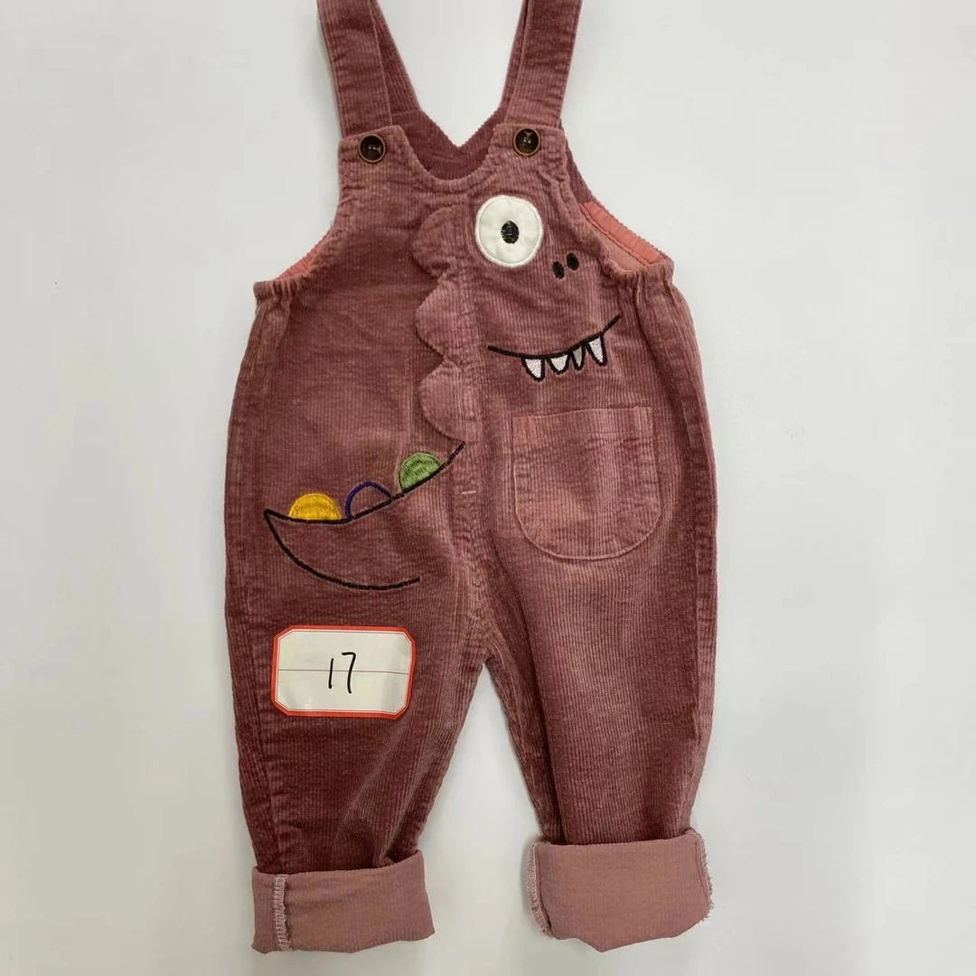 福利扣号加绒背带裤儿童1-3岁女童婴儿宝宝背带裤春秋小童童装