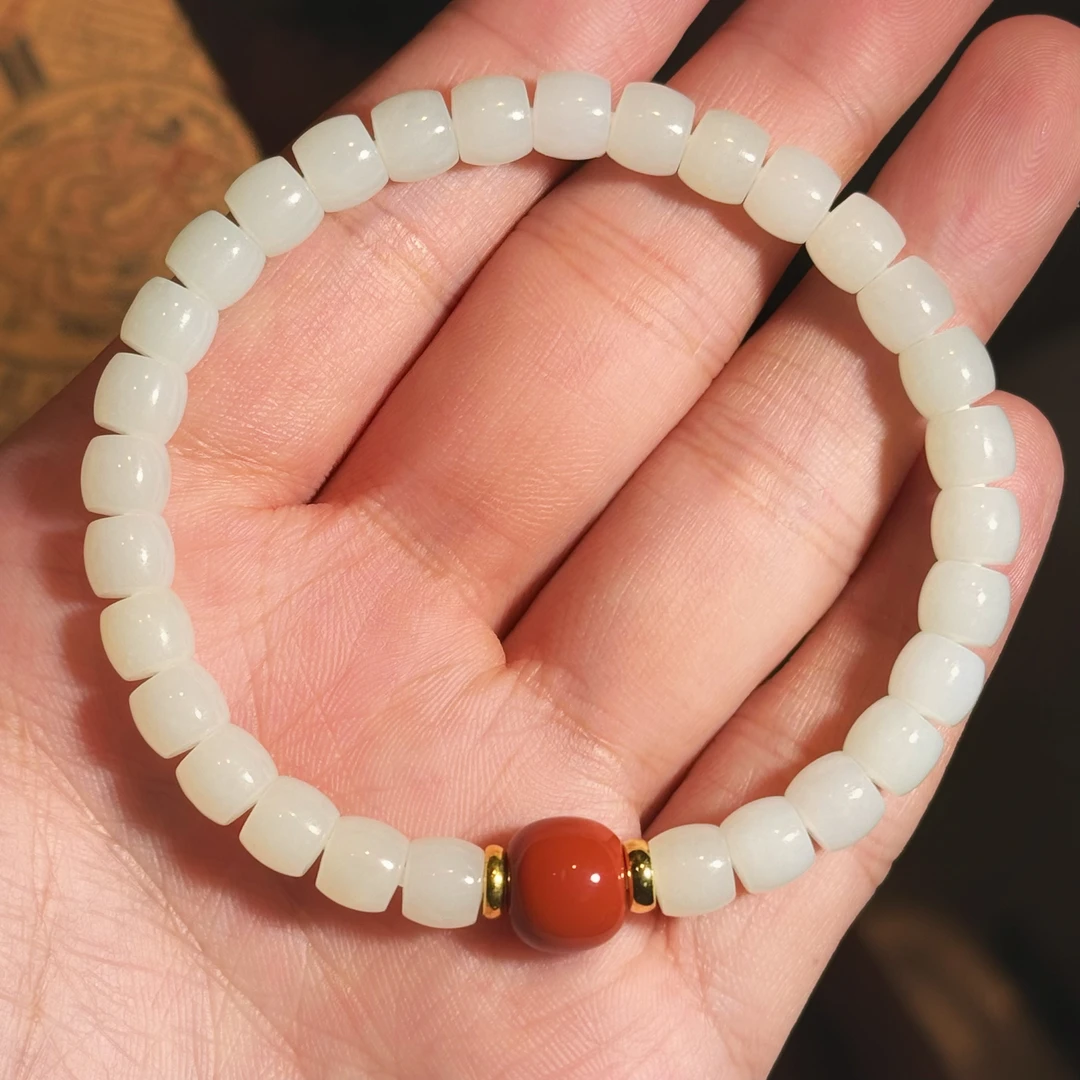 小天出品·且末天泰料7M一定红和田玉手串（THTY6400多样性发一）