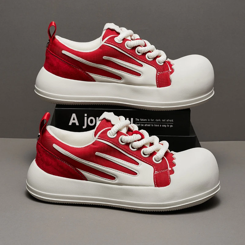 春秋款男鞋2025新款帆布板鞋时尚百搭休闲鞋情侣款休闲鞋面包潮鞋