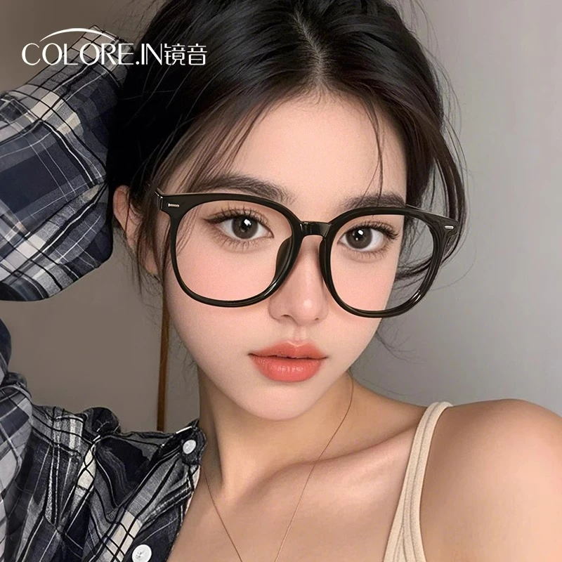 colorein超大框眼镜女近视可配度数镜片黑框素颜神器镜框眼睛架