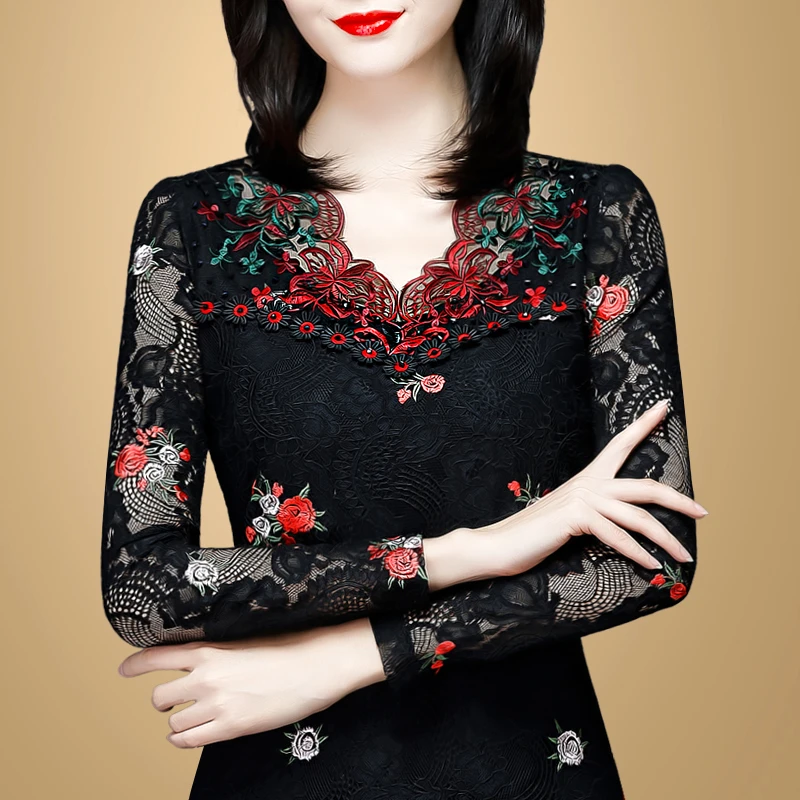 223加绒内搭时尚蕾丝小衫保暖显瘦