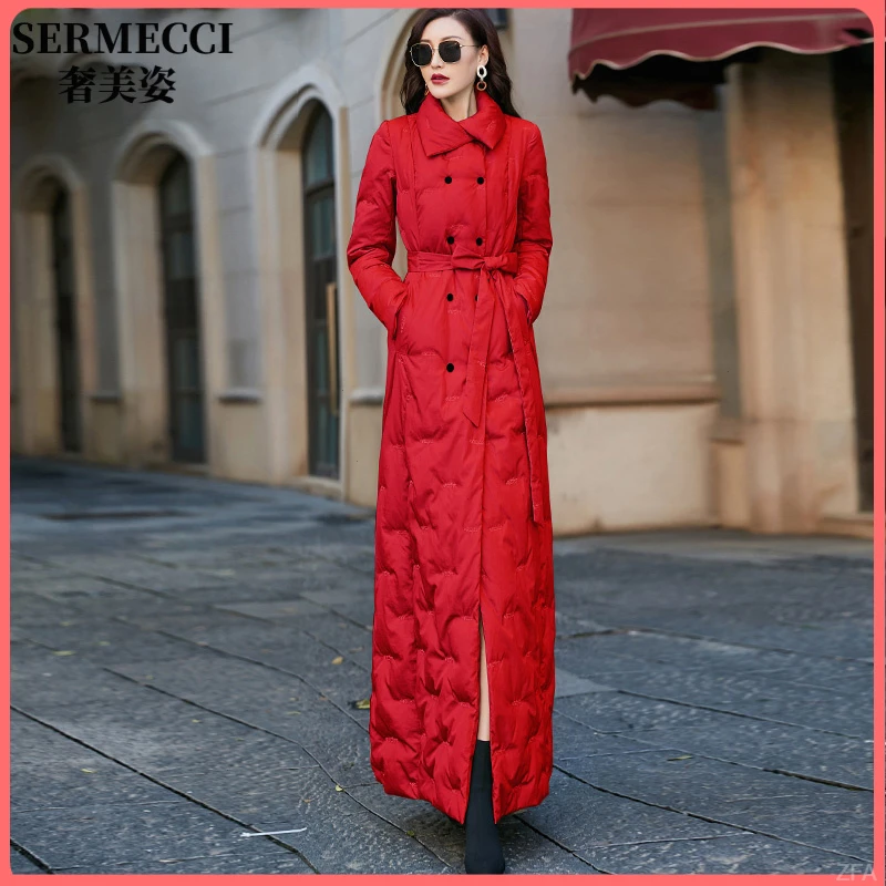 高级感2025冬装新款女羽绒服女中长款加厚超长款过膝修身显瘦外套