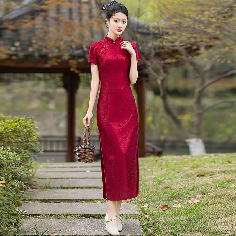 哥弟阿玛施正品宝诗【店铺热销】旗袍女夏2025新款中式长款年轻高端