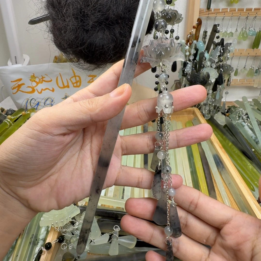 蛇纹石玉合金发饰