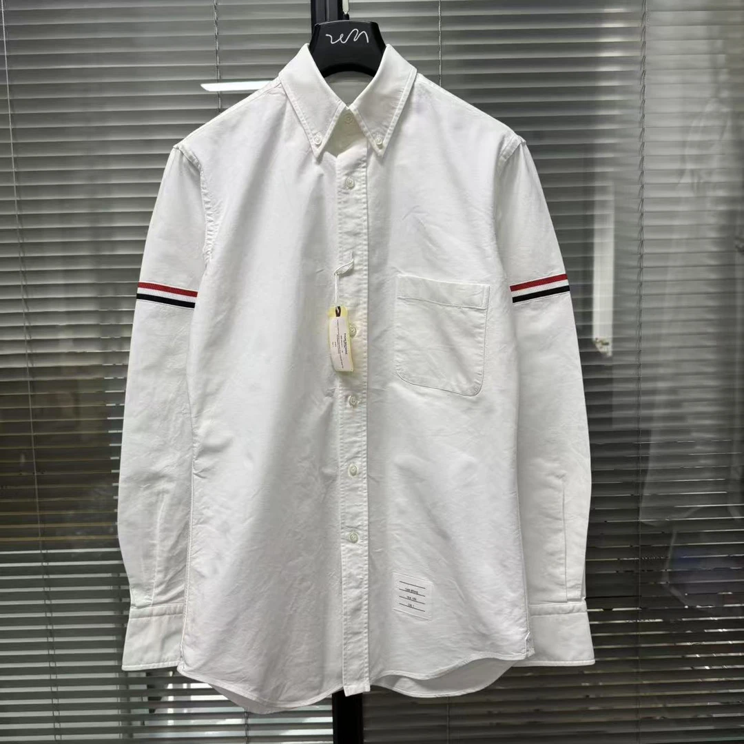 未使用 THOMBROWNE 白色牛津袖标衬衫