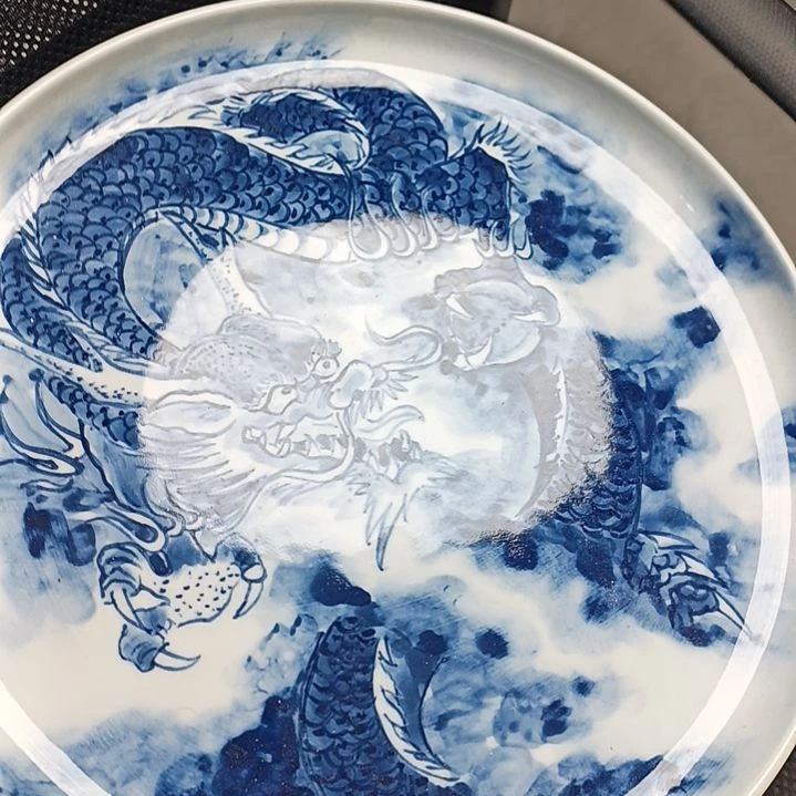 盘夜***肉景德镇手绘釉下彩手绘