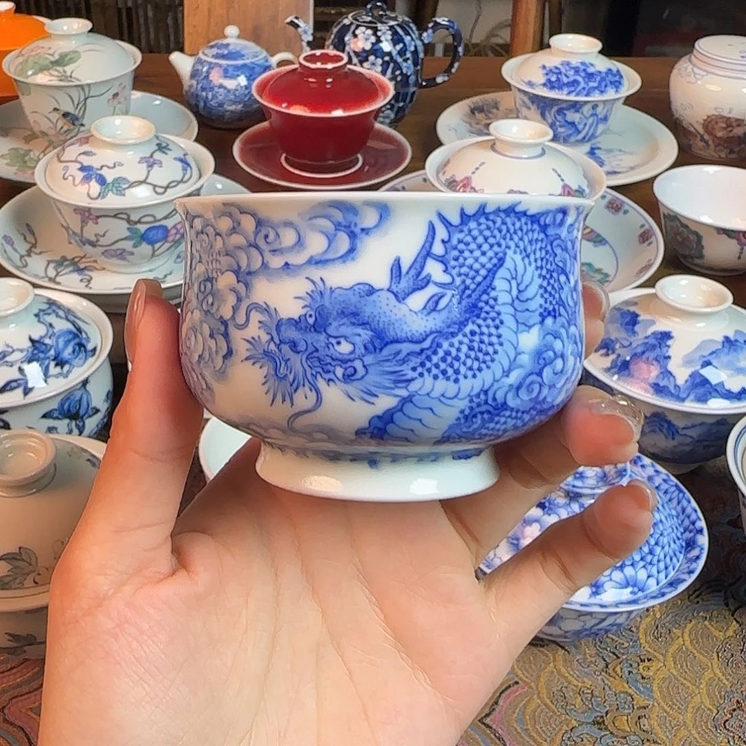 龙纹点工卢氏杯纯手绘