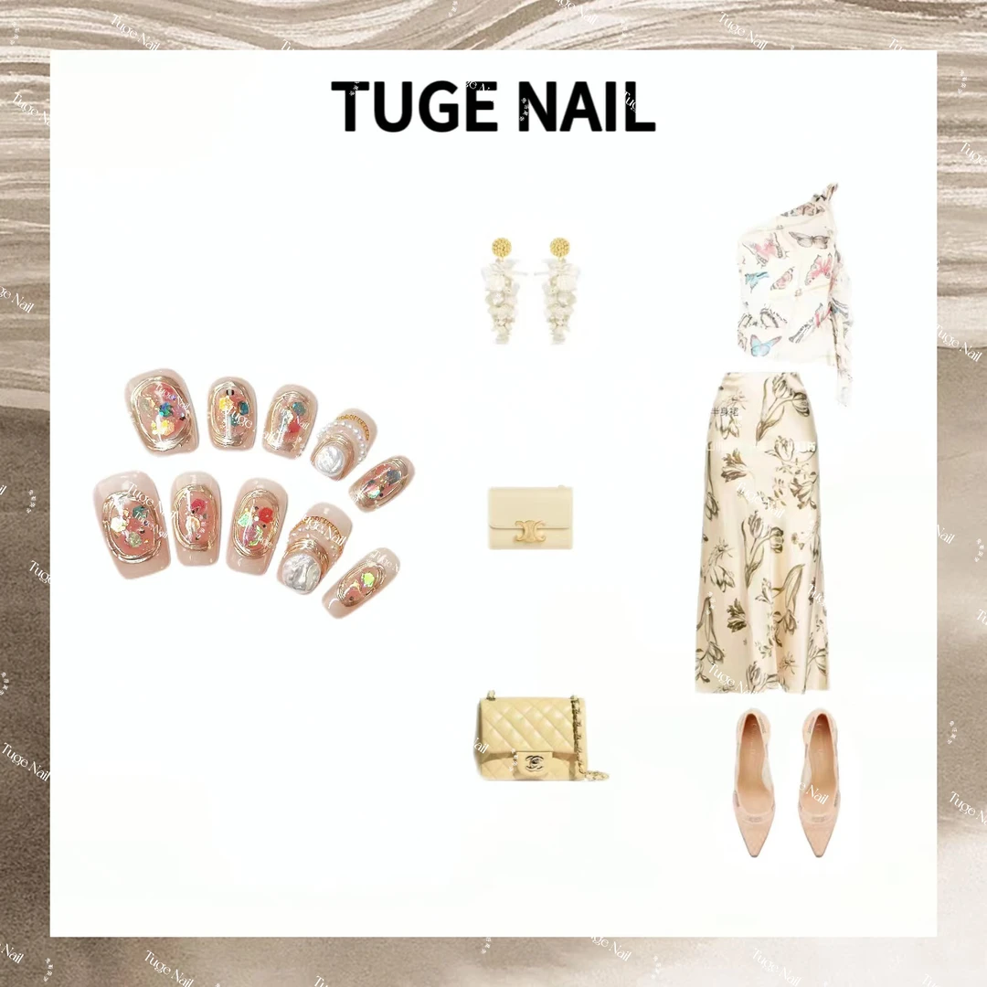 TugeNail “毕加索”秋日花花高级感极简小众设计师穿戴甲-小鱼儿