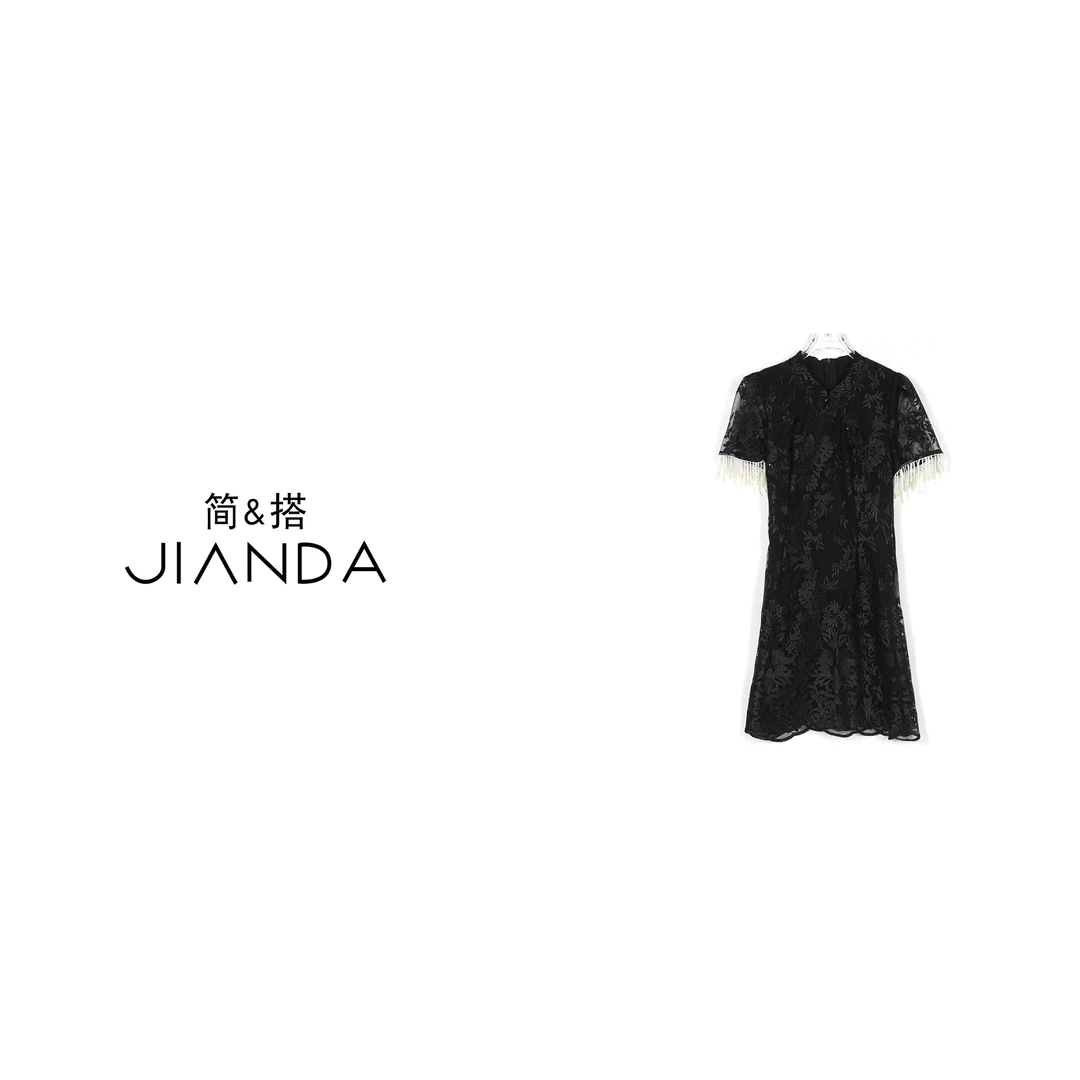 简&搭【千屿Sheila】“白月光”刺绣旗袍连衣裙 0611-65131（65120）