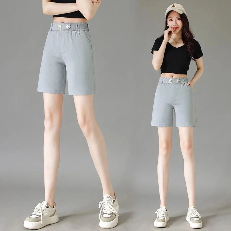 鑫诗妮2025年高腰新款休闲短裤松紧腰设计舒适百搭轻松展现青春