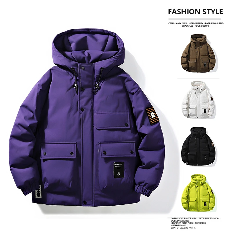 工装羽绒服男士秋冬季2025新款加厚保暖学生防寒东北抗寒外套