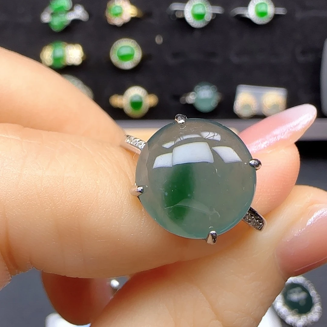 银S925镶嵌戒指翡翠