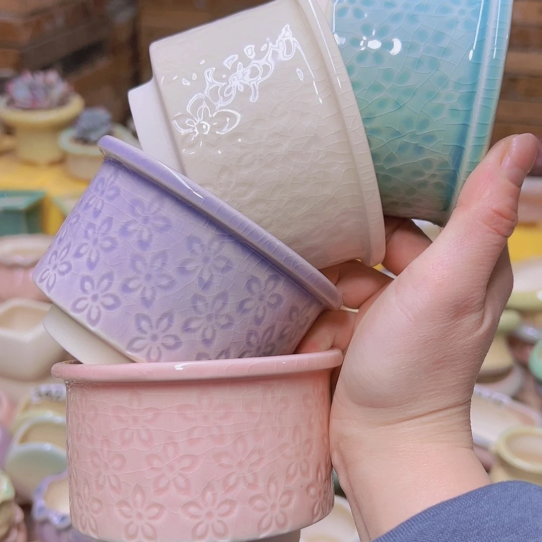 红陶陶瓷花盆当场满12包邮发货