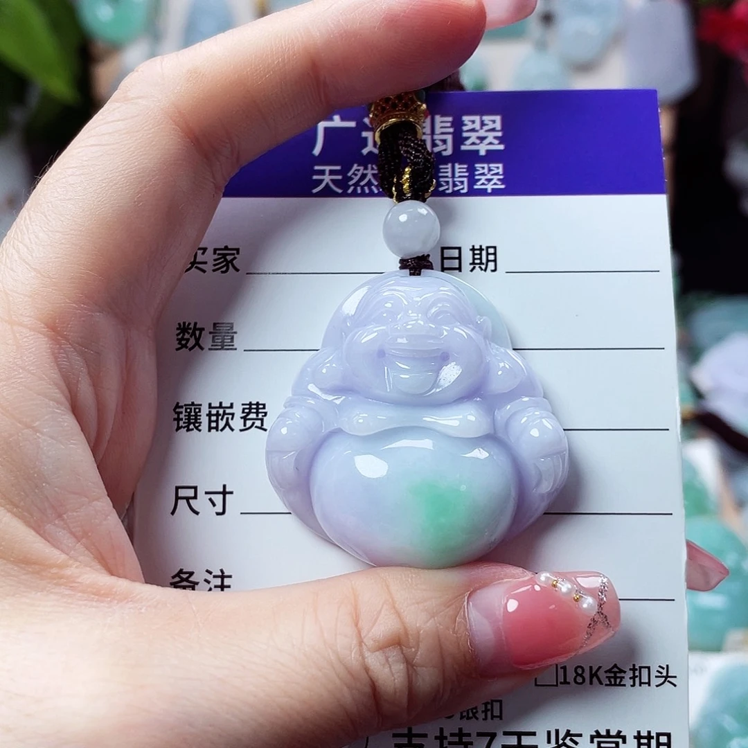 翡翠未镶嵌颈饰佛公36