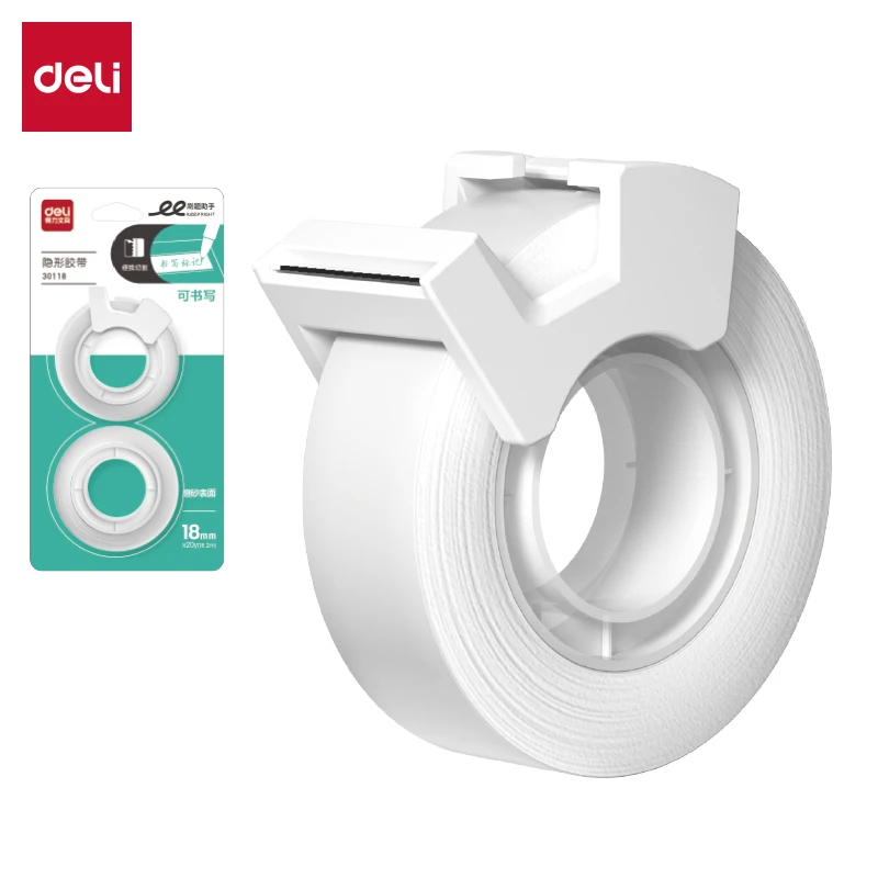 得力30118  18mm*20y*50um(白色)(2卷/卡)