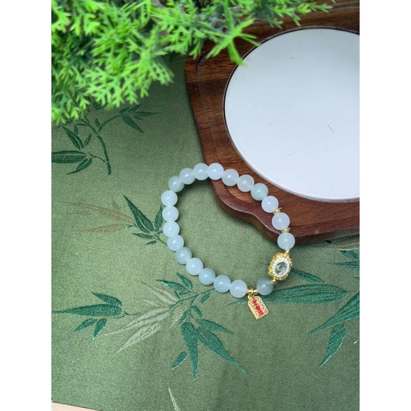 DH-1241-东陵玉天山翠平安手串8mm东陵玉（带礼盒)