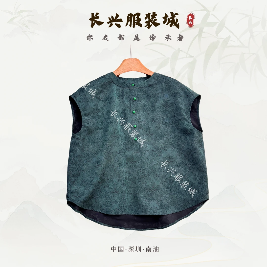 【长兴】夏季新中式复古圆领花萝上衣