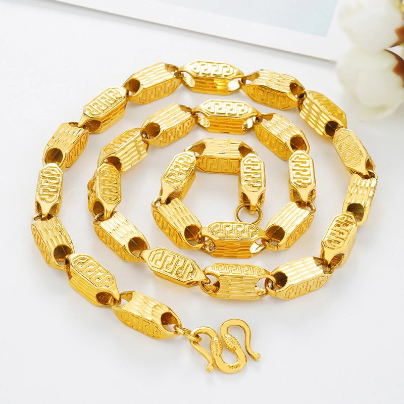 合金项链 【抖音好物】长城纹项链 时尚男款潮流大气霸气不掉色时尚