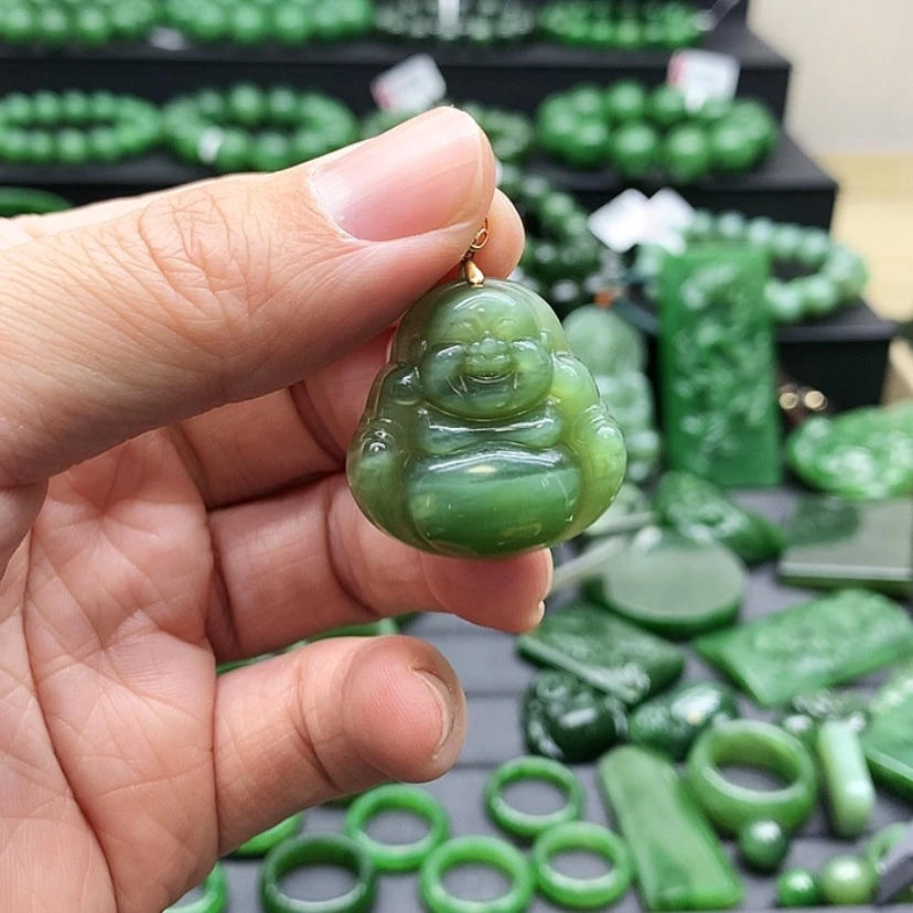 【闪购商品】和田玉（碧玉）颈饰18K金镶嵌豫**城