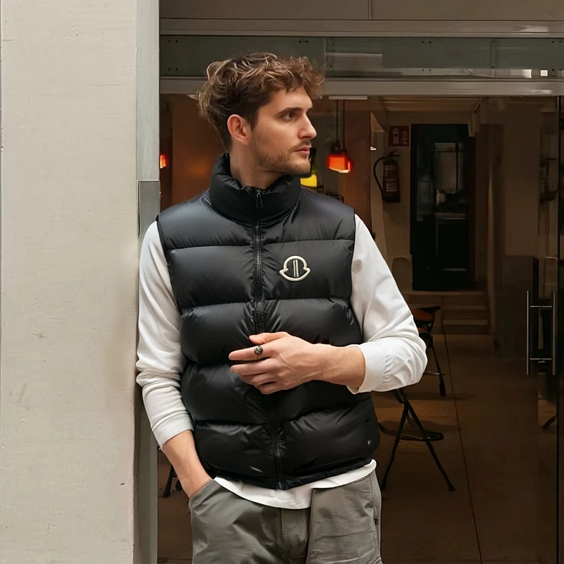 男士痞帅高级感修身显瘦款羽绒马甲轻奢背心外穿立领秋冬季外套