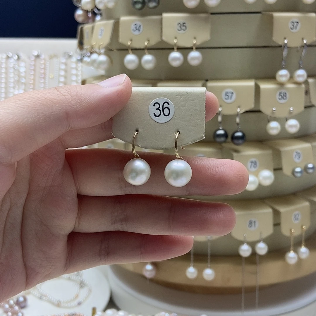 淡水珍珠未镶嵌耳饰10特价不退换微瑕