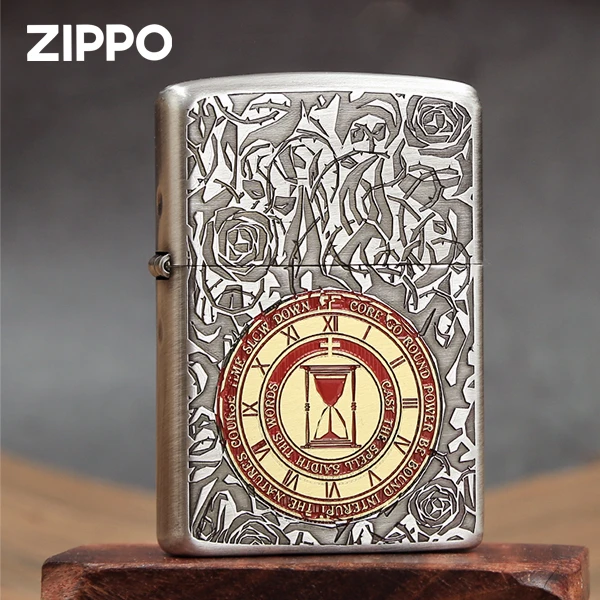Zippo打火机正品雕刻时间沙漏送男友礼物生日创意芝宝防风煤油