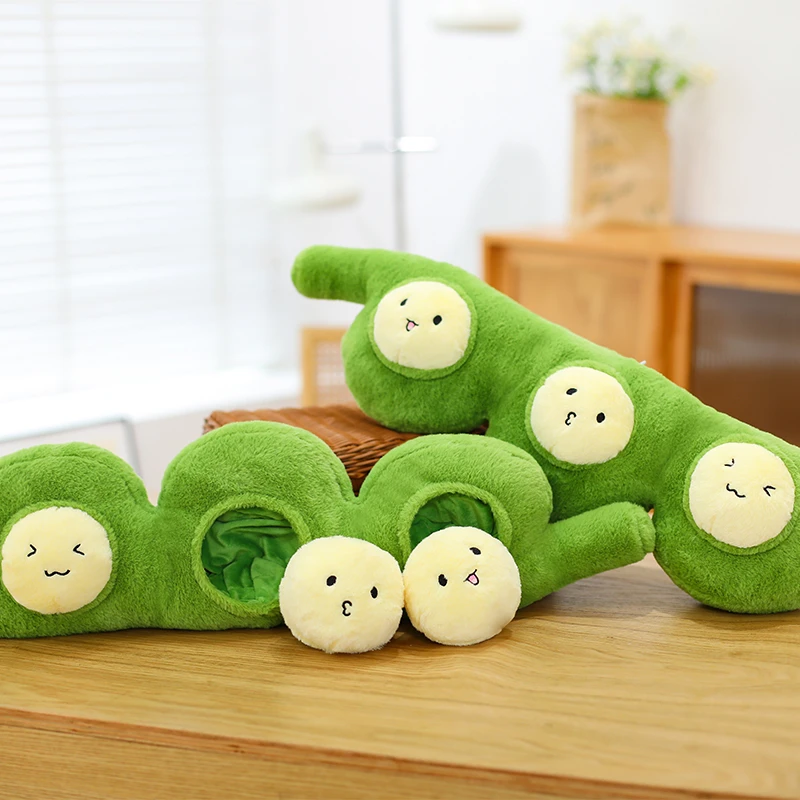 创意表情豌豆抱枕毛绒玩具办公室沙发靠垫玩偶送女生精致节日礼品