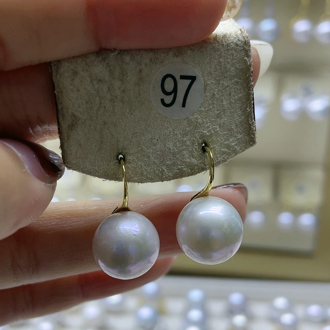 淡水珍珠耳饰银S925镶嵌